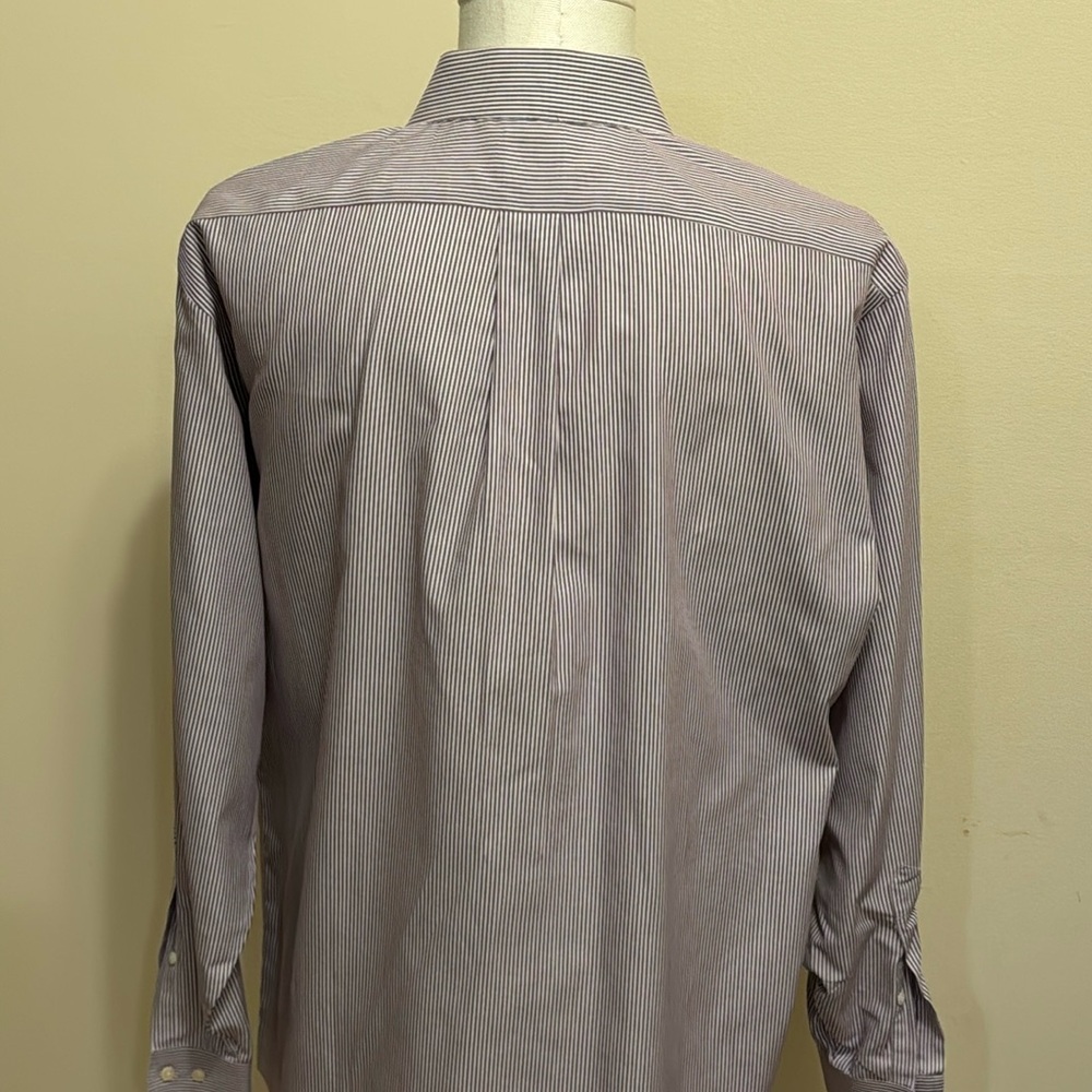 Brooks Brothers Men’s 346 Plum & White Stripe Button Down Shirt Regular Fit - Picture 2 of 6